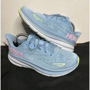 Hoka One One Clifton 9 Size 10.5 B Blue Dusk Pink Twilight Women 1127896 GUC